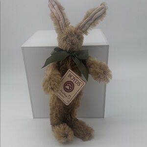 Boyds Bears Plush Bunny in Light Brown with Green Bow